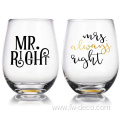 custom clear glass stemless wine tumbler